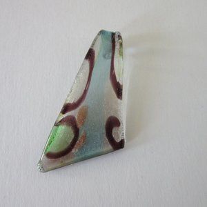 Glass Pendant Statement Necklace Triangle Spot